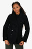 Burberry London Black Wool Double Breaster Pea Coat Size 8