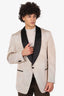 Tom Ford Shiny Beige Cotton Blend Tuxedo Blazer Size 58R Mens
