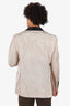 Tom Ford Shiny Beige Cotton Blend Tuxedo Blazer Size 58R Mens