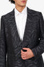 Tom Ford Shiny Grey Zebra Print Silk Blazer Size 56R Mens
