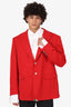 Prada Red Wool Blazer Size 58R Mens