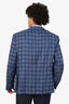 Brioni Blue Silk Cashmere Blend Plaid Blazer Size 58R Mens