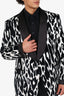 Tom Ford Black & White Printed Cotton Blazer Size 58R Mens