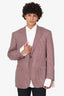 Canali Burgundy Houndstooth Blazer Size 58R Mens