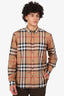 Burberry Brit Brown Check Cotton Shirt Size XXL Mens