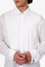 Canali White Cotton Tuxedo Shirt Size 46