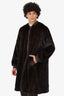 Yves Salomon Homme Brown Mink Fur/Green Nylon Reversible Mid Length Bomber Jacket Size 50 Mens