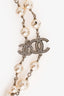 Pre-Loved Chanel™ Silver Pearl Crystal CC Necklace