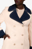 Gucci 2018 White/Blue Wool Stitch Detail Coat Size 44