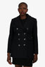 Burberry Brit Black Wool Double Breasted Short Coat Size 8 US