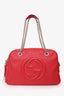 Gucci Red Leather Soho Chain Shoulder Bag