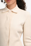 Sportmax Cream Knit Button Up Collared Long Sleeve Top Size S