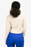 Sportmax Cream Knit Button Up Collared Long Sleeve Top Size S