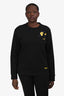 Fendi Black Cotton Blend Monster Embroidered Crewneck Sweatshirt Size 50