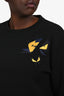 Fendi Black Cotton Blend Monster Embroidered Crewneck Sweatshirt Size 50
