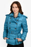 Burberry Brit Bright Blue Down Belted Jacket Size M
