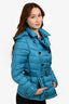 Burberry Brit Bright Blue Down Belted Jacket Size M