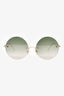 Victoria Beckham Green Tint Round Sunglasses