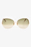 Victoria Beckham Gold Toned Frame Oversized Rose Sunglasses