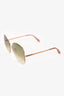 Victoria Beckham Gold Toned Frame Oversized Rose Sunglasses