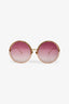 Linda Farrow Pink Tinted Round Sunglasses