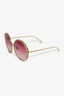 Linda Farrow Pink Tinted Round Sunglasses