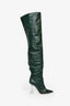 Amina Muaddi Forest Green Leather Thigh High 'Olivia' Boots Size 39