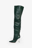 Amina Muaddi Forest Green Leather Thigh High 'Olivia' Boots Size 39
