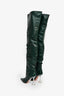 Amina Muaddi Forest Green Leather Thigh High 'Olivia' Boots Size 39