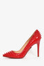 Christian Louboutin Red Patent Spiked Heels Size 39.5
