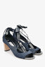 Jimmy Choo Blue Denim Strappy Block Heels Size 39