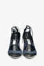 Jimmy Choo Blue Denim Strappy Block Heels Size 39