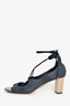 Jimmy Choo Blue Denim Strappy Block Heels Size 39