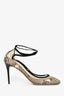 Jimmy Choo Snakeskin Suede Askle Tie Rounded Heels Size 39