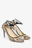 Jimmy Choo Snakeskin Suede Askle Tie Rounded Heels Size 39