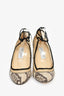 Jimmy Choo Snakeskin Suede Askle Tie Rounded Heels Size 39