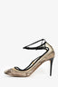 Jimmy Choo Snakeskin Suede Askle Tie Rounded Heels Size 39