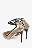 Jimmy Choo Snakeskin Suede Askle Tie Rounded Heels Size 39