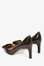 Salvatore Ferragamo Brown Leather Velvet Bow Heels Size 9