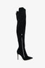 Gianvito Rossi Black Suede Thigh High Heeled Boots Size 39