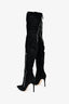 Gianvito Rossi Black Suede Thigh High Heeled Boots Size 39