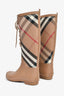 Burberry Beige Rubber Novacheck Tied Rainboots Size 40