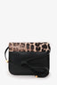 Celine Black Box Calfskin Pony Hair Leopard Medium Box Flap Bag