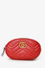 Gucci Red Chevron Leather Marmont Belt Bag