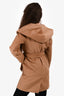 Max Mara Brown Camel Wool Midi Belted Coat Size 4