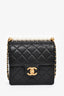 Pre-Loved Chanel™ 2018-19 Black Quilted Leather Chic Pearl Square Flap Bag