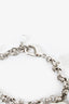 Pre-Loved Chanel™ 2010 Silver Tone/White Enamel CC Charm Bracelet