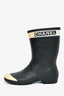 Pre-Loved Chanel™ 2019 Black/White Rubber Boots Size 37