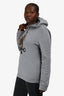 Hermes Grey Graphic Print Hoodie Size XL