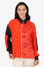 Victoria Beckham Red/Navy Silk Sunglasses Print Blouse Size 4